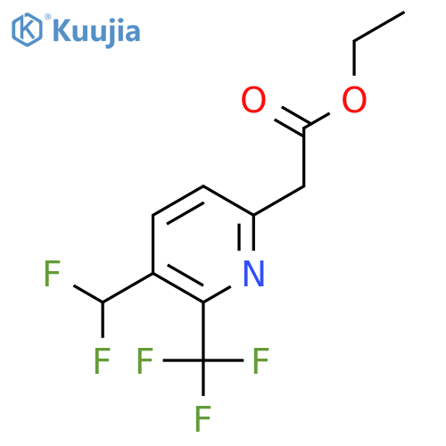 Ethyl 3-(difluoromethyl)-2-(trifluoromethyl)pyridine-6-acetate structure