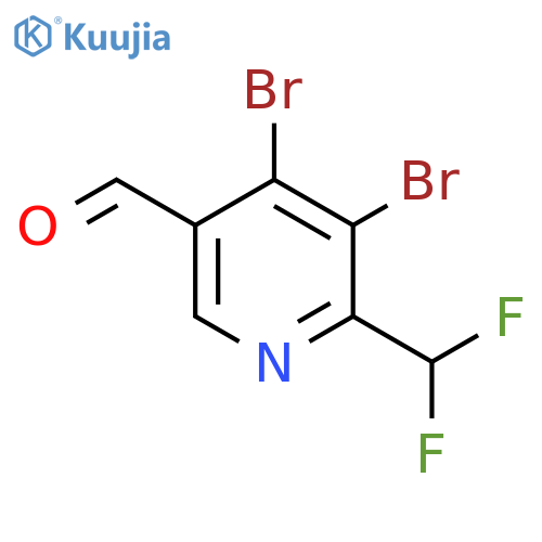 3,4-Dibromo-2-(difluoromethyl)pyridine-5-carboxaldehyde structure