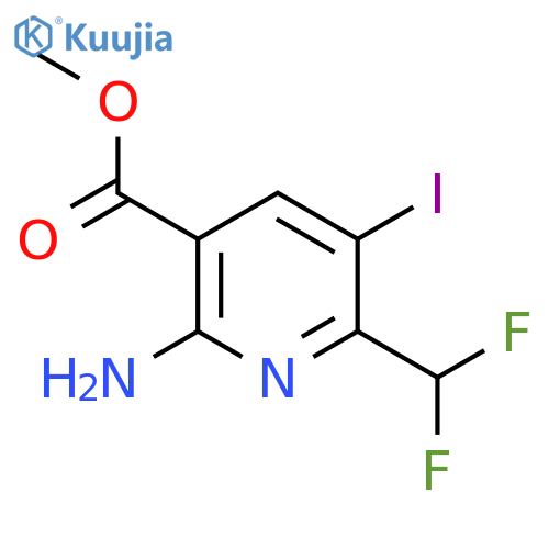 Methyl 2-amino-6-(difluoromethyl)-5-iodopyridine-3-carboxylate structure