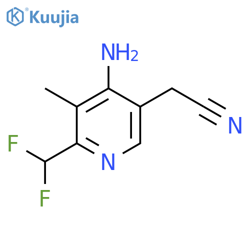 4-Amino-2-(difluoromethyl)-3-methylpyridine-5-acetonitrile structure