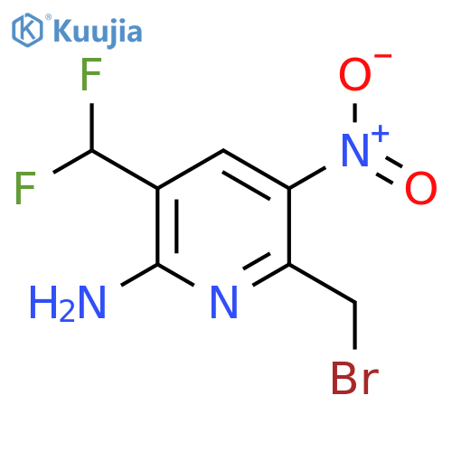 2-Amino-6-(bromomethyl)-3-(difluoromethyl)-5-nitropyridine structure