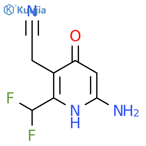 6-Amino-2-(difluoromethyl)-4-hydroxypyridine-3-acetonitrile structure