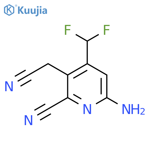 6-Amino-2-cyano-4-(difluoromethyl)pyridine-3-acetonitrile structure