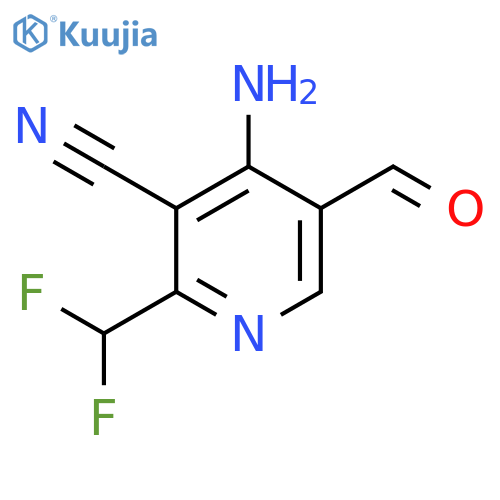 4-Amino-3-cyano-2-(difluoromethyl)pyridine-5-carboxaldehyde structure