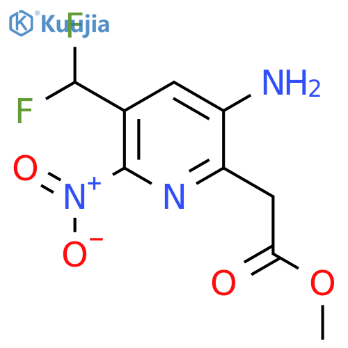 Methyl 3-amino-5-(difluoromethyl)-6-nitropyridine-2-acetate structure