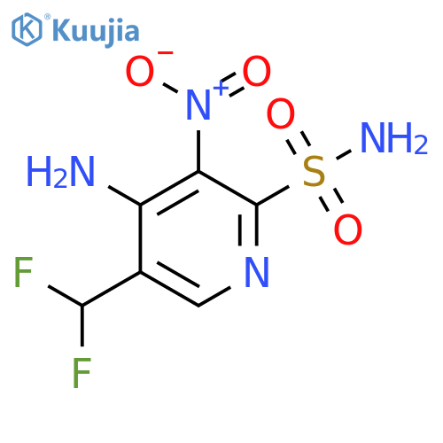 4-Amino-5-(difluoromethyl)-3-nitropyridine-2-sulfonamide structure