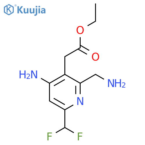 Ethyl 4-amino-2-(aminomethyl)-6-(difluoromethyl)pyridine-3-acetate structure