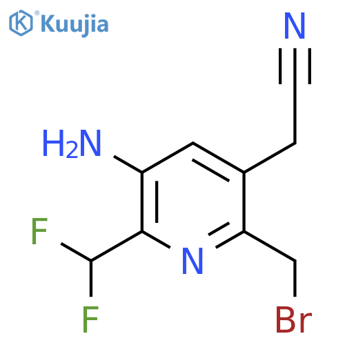 3-Amino-6-(bromomethyl)-2-(difluoromethyl)pyridine-5-acetonitrile structure