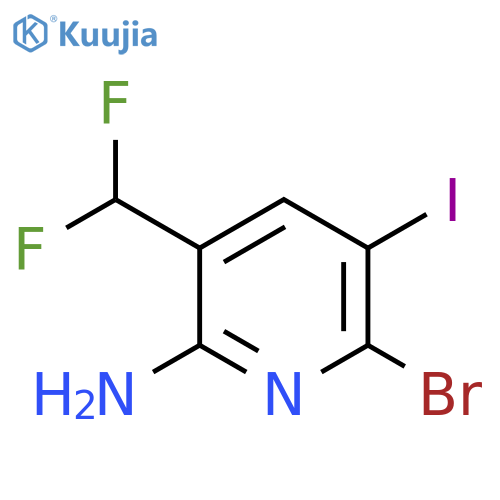 2-Amino-6-bromo-3-(difluoromethyl)-5-iodopyridine structure