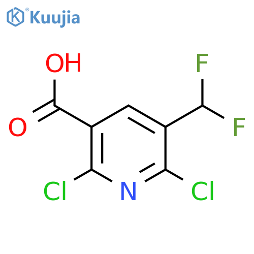 2,6-Dichloro-3-(difluoromethyl)pyridine-5-carboxylic acid structure