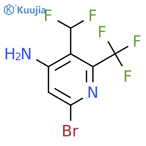 4-Amino-6-bromo-3-(difluoromethyl)-2-(trifluoromethyl)pyridine structure