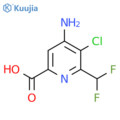 4-Amino-3-chloro-2-(difluoromethyl)pyridine-6-carboxylic acid structure