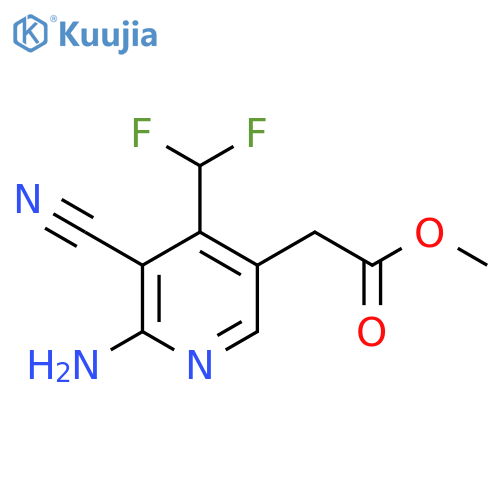 Methyl 2-amino-3-cyano-4-(difluoromethyl)pyridine-5-acetate structure