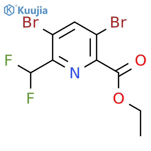 Ethyl 3,5-dibromo-2-(difluoromethyl)pyridine-6-carboxylate structure
