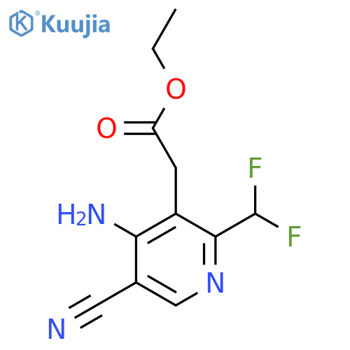 Ethyl 4-amino-5-cyano-2-(difluoromethyl)pyridine-3-acetate structure