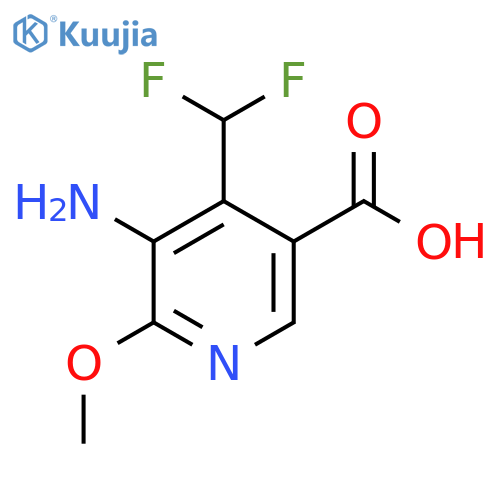 3-Amino-4-(difluoromethyl)-2-methoxypyridine-5-carboxylic acid structure
