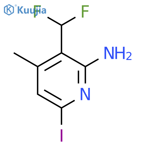 2-Amino-3-(difluoromethyl)-6-iodo-4-methylpyridine structure
