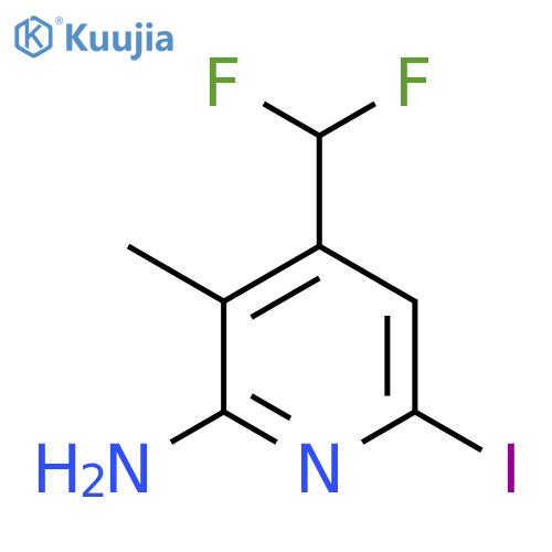 2-Amino-4-(difluoromethyl)-6-iodo-3-methylpyridine structure