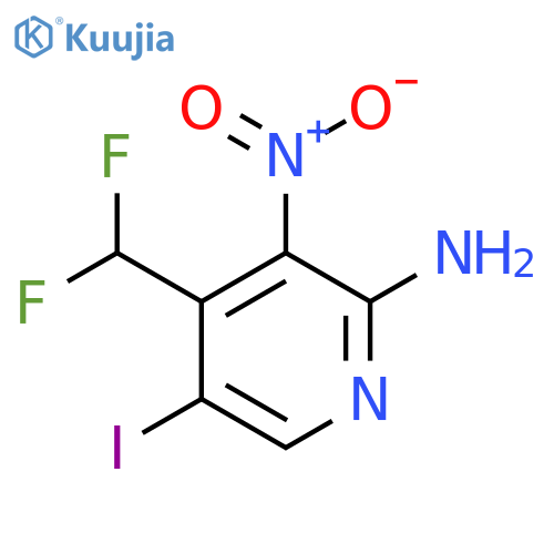 2-Amino-4-(difluoromethyl)-5-iodo-3-nitropyridine structure