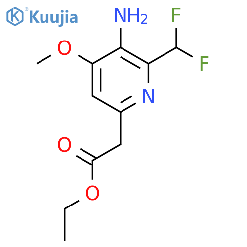 Ethyl 3-amino-2-(difluoromethyl)-4-methoxypyridine-6-acetate structure