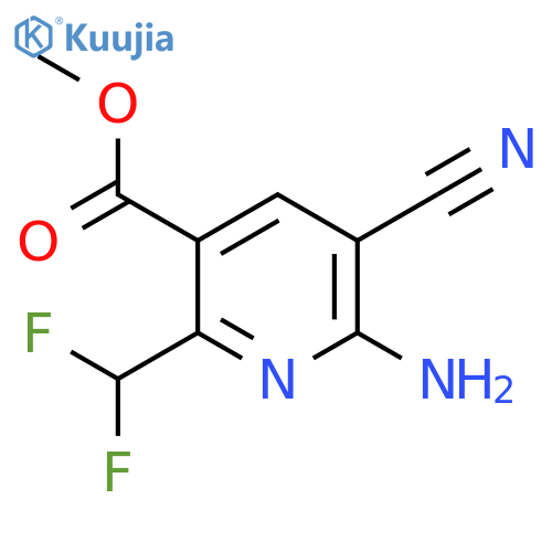 Methyl 2-amino-3-cyano-6-(difluoromethyl)pyridine-5-carboxylate structure