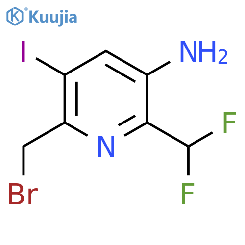 3-Amino-6-(bromomethyl)-2-(difluoromethyl)-5-iodopyridine structure