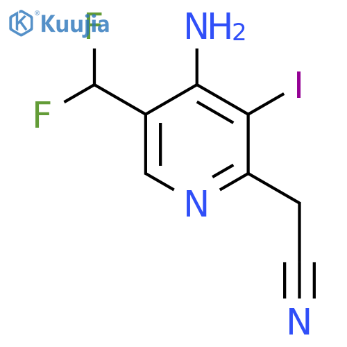 4-Amino-5-(difluoromethyl)-3-iodopyridine-2-acetonitrile structure