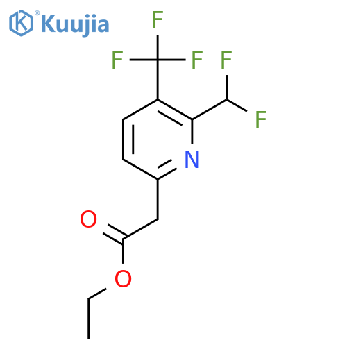 Ethyl 2-(difluoromethyl)-3-(trifluoromethyl)pyridine-6-acetate structure