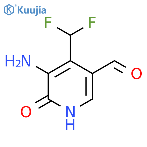 3-Amino-4-(difluoromethyl)-2-hydroxypyridine-5-carboxaldehyde structure