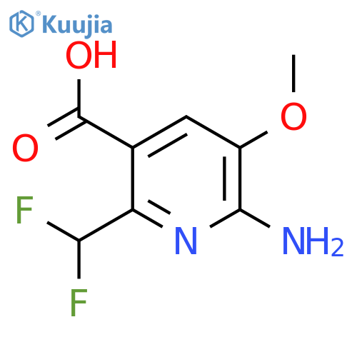 2-Amino-6-(difluoromethyl)-3-methoxypyridine-5-carboxylic acid structure