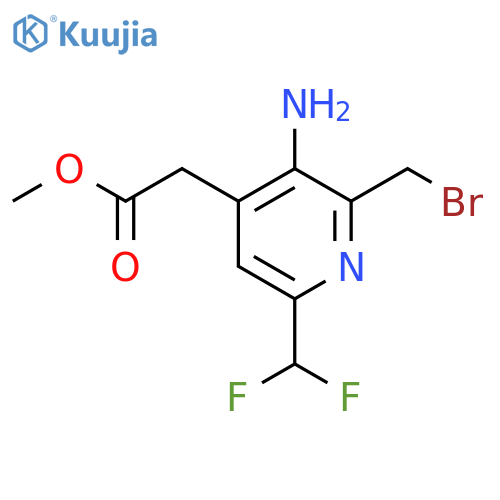 Methyl 3-amino-2-(bromomethyl)-6-(difluoromethyl)pyridine-4-acetate structure