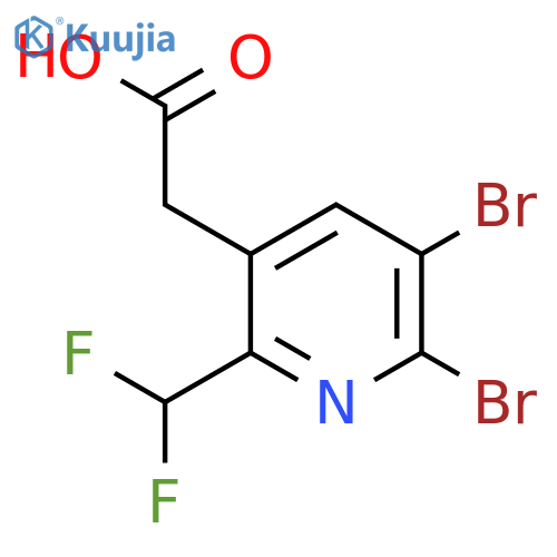 2,3-Dibromo-6-(difluoromethyl)pyridine-5-acetic acid structure