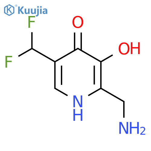2-(Aminomethyl)-5-(difluoromethyl)-3,4-dihydroxypyridine structure