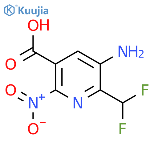 3-Amino-2-(difluoromethyl)-6-nitropyridine-5-carboxylic acid structure