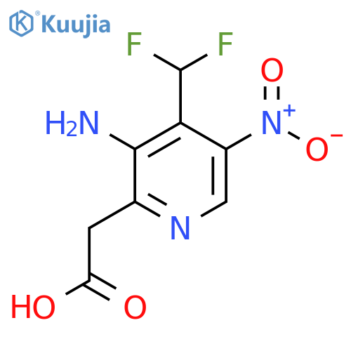 3-Amino-4-(difluoromethyl)-5-nitropyridine-2-acetic acid structure