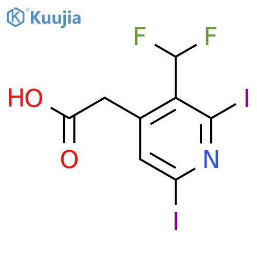 3-(Difluoromethyl)-2,6-diiodopyridine-4-acetic acid structure