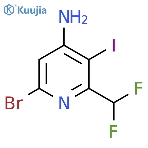 4-Amino-6-bromo-2-(difluoromethyl)-3-iodopyridine structure