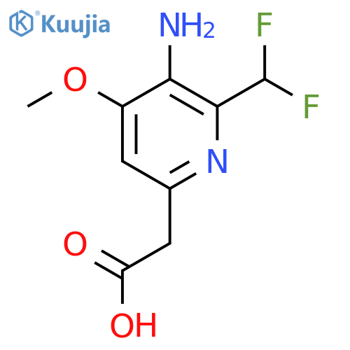 3-Amino-2-(difluoromethyl)-4-methoxypyridine-6-acetic acid structure
