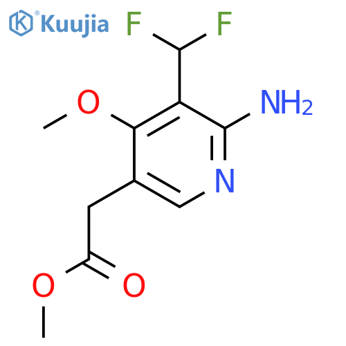 Methyl 2-amino-3-(difluoromethyl)-4-methoxypyridine-5-acetate structure