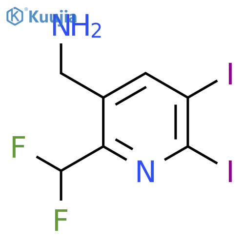 5-(Aminomethyl)-6-(difluoromethyl)-2,3-diiodopyridine structure