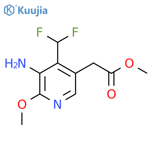 Methyl 3-amino-4-(difluoromethyl)-2-methoxypyridine-5-acetate structure