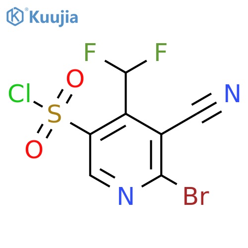 2-Bromo-3-cyano-4-(difluoromethyl)pyridine-5-sulfonyl chloride structure