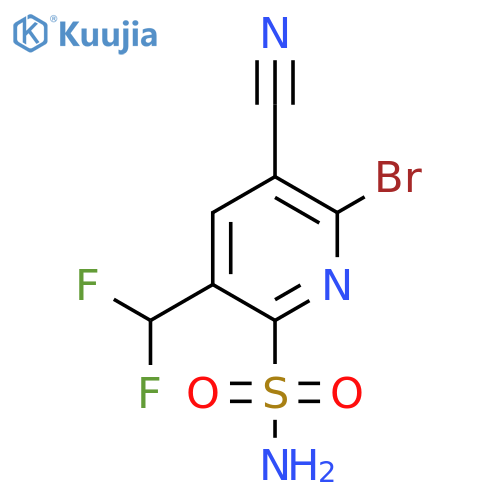 2-Bromo-3-cyano-5-(difluoromethyl)pyridine-6-sulfonamide structure