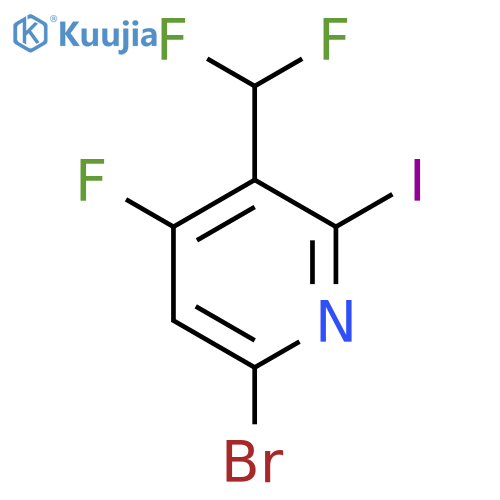 6-Bromo-3-(difluoromethyl)-4-fluoro-2-iodopyridine structure