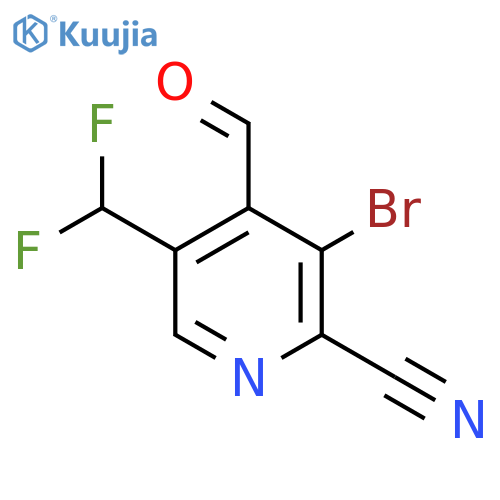 3-Bromo-2-cyano-5-(difluoromethyl)pyridine-4-carboxaldehyde structure