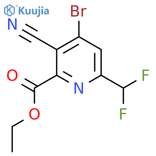 Ethyl 4-bromo-3-cyano-6-(difluoromethyl)pyridine-2-carboxylate structure