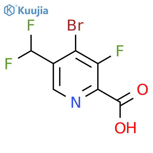 4-Bromo-5-(difluoromethyl)-3-fluoropyridine-2-carboxylic acid structure