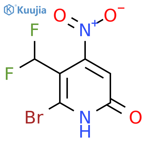 2-Bromo-3-(difluoromethyl)-6-hydroxy-4-nitropyridine structure