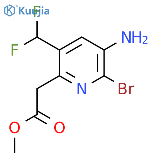 Methyl 3-amino-2-bromo-5-(difluoromethyl)pyridine-6-acetate structure