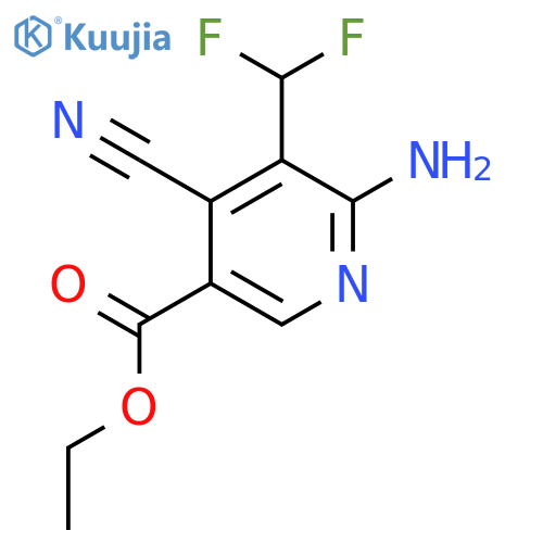 Ethyl 2-amino-4-cyano-3-(difluoromethyl)pyridine-5-carboxylate structure